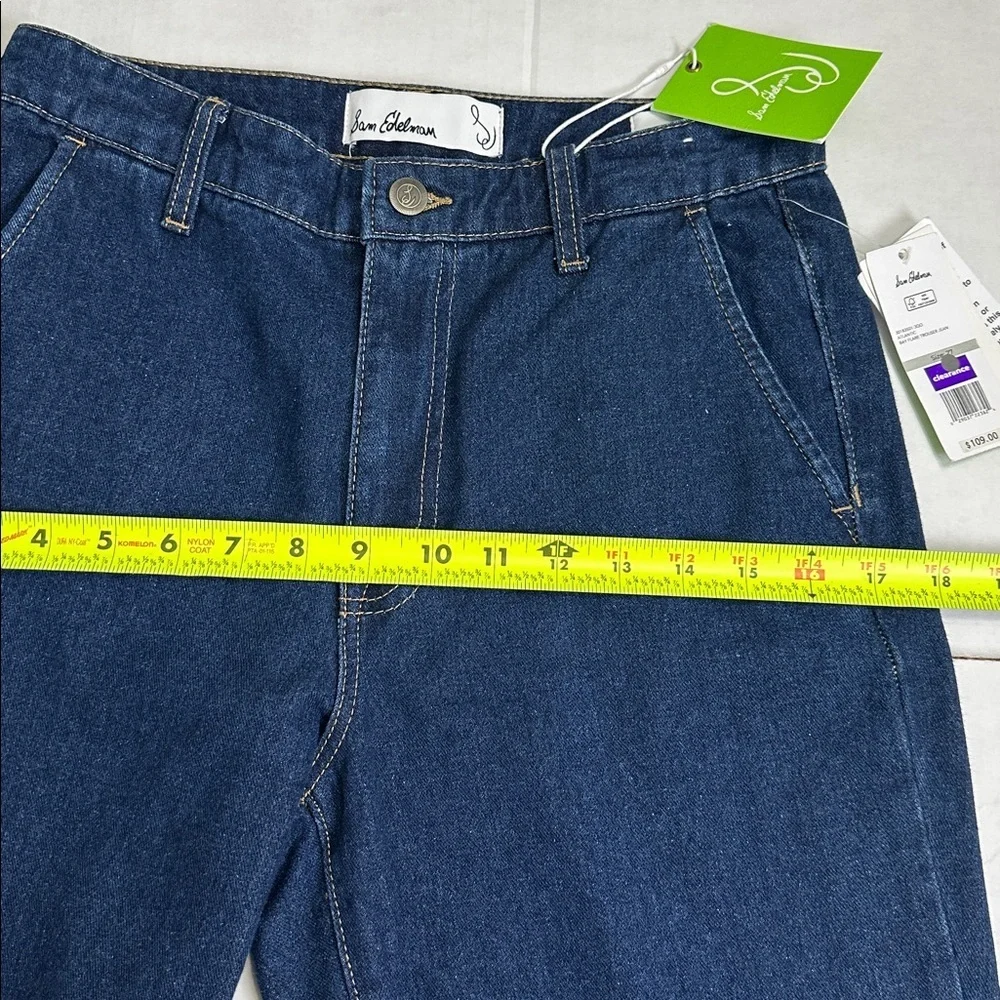 Sam Edelman Bay Flare Trouser Jeans Women’s 27 High Rise Wide‎ Leg NWT Dark Wash